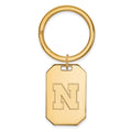 Sterling Silver Gold-plated LogoArt University of Nebraska Letter N Key Ring