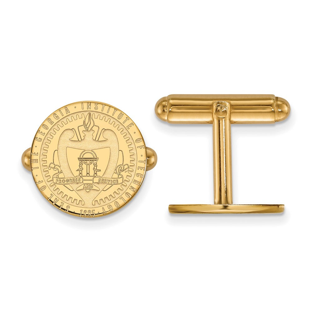 14k Gold LogoArt Georgia Institute of Technology Crest Cuff Links