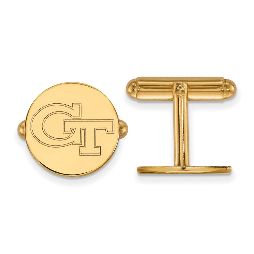 Sterling Silver Gold-plated LogoArt Georgia Institute of Technology G-T Cuff Links