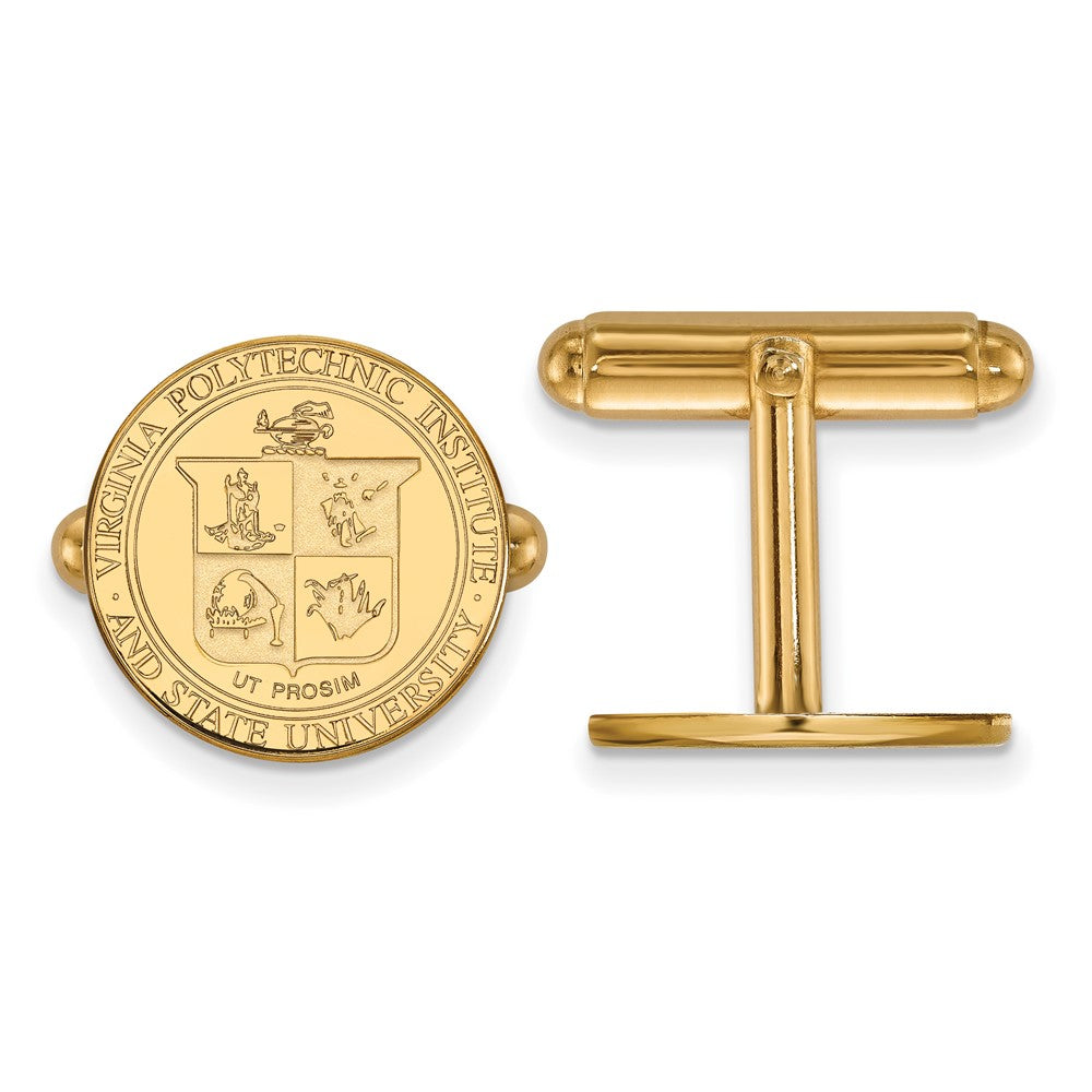 Sterling Silver Gold-plated LogoArt Virginia Tech Crest Cuff Links