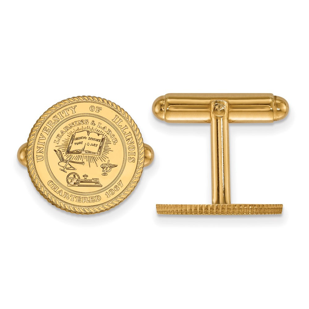 14k Gold LogoArt University of Illinois Crest Cuff Links