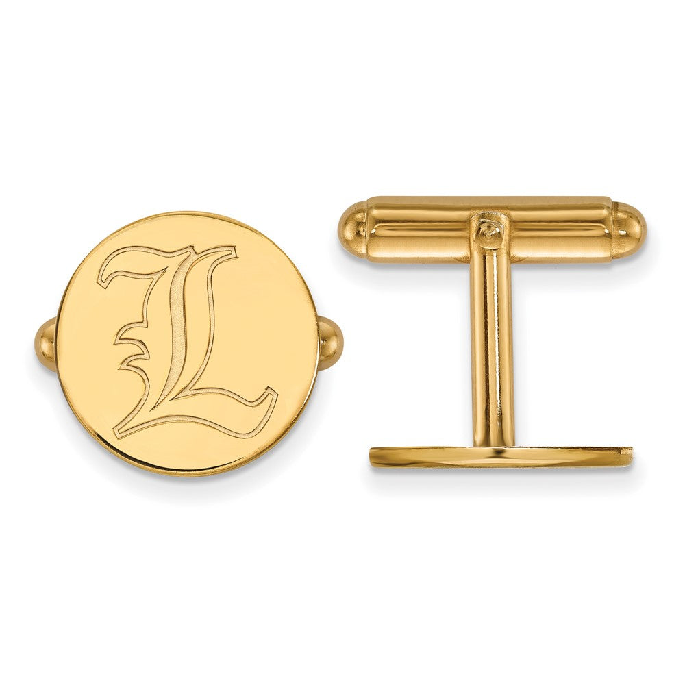 Sterling Silver Gold-plated LogoArt University of Louisville Letter L Cuff Links