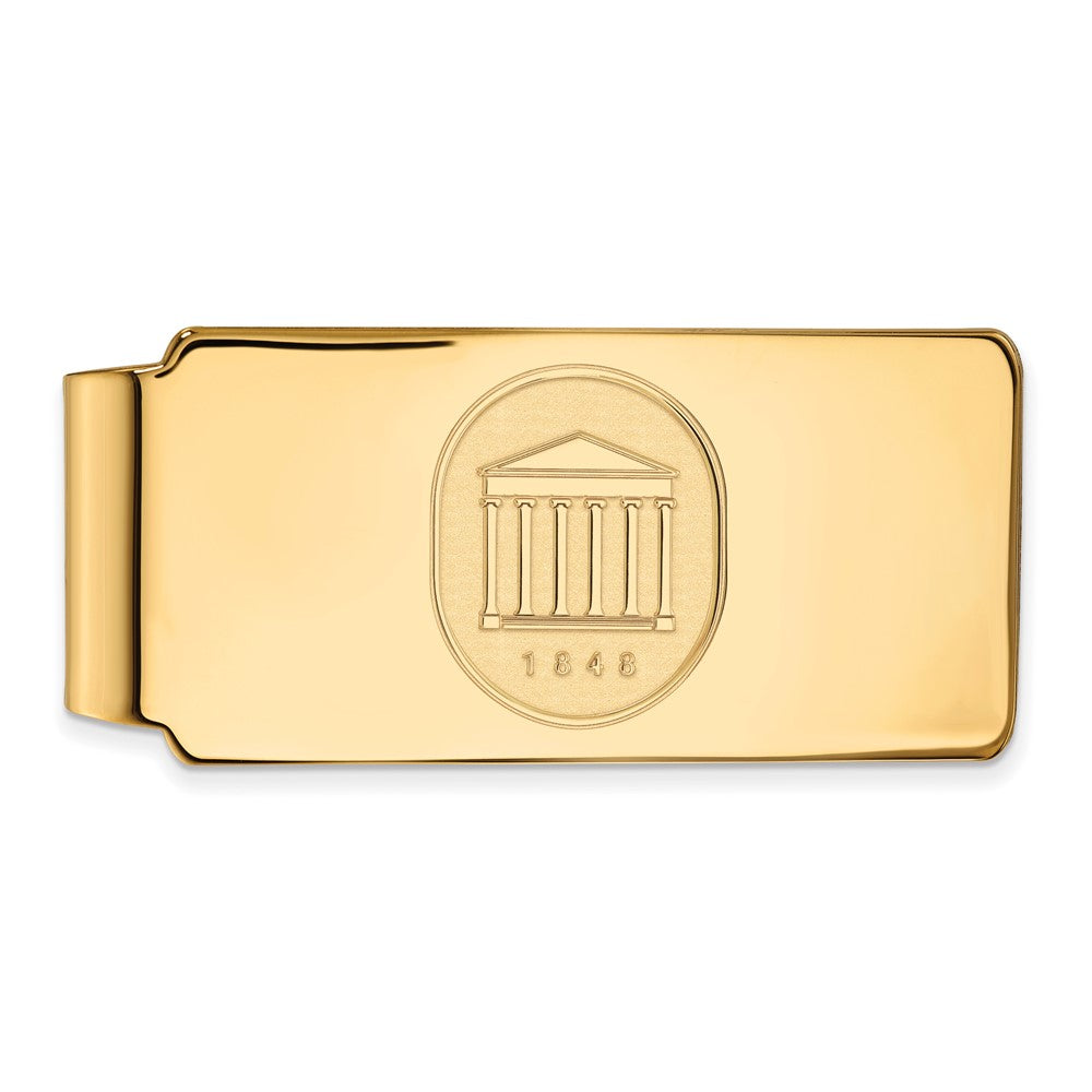 10k Gold LogoArt University of Mississippi 1848 Crest Money Clip