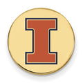 Sterling Silver Gold-plated University of Illinois Letter I Enameled Lapel Pin