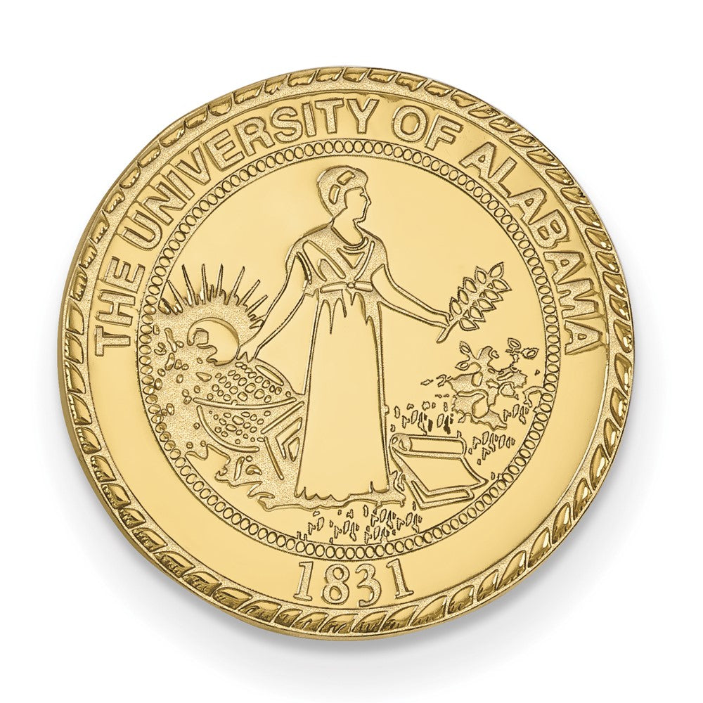 Sterling Silver Gold-plated LogoArt University of Alabama Crest Lapel Pin