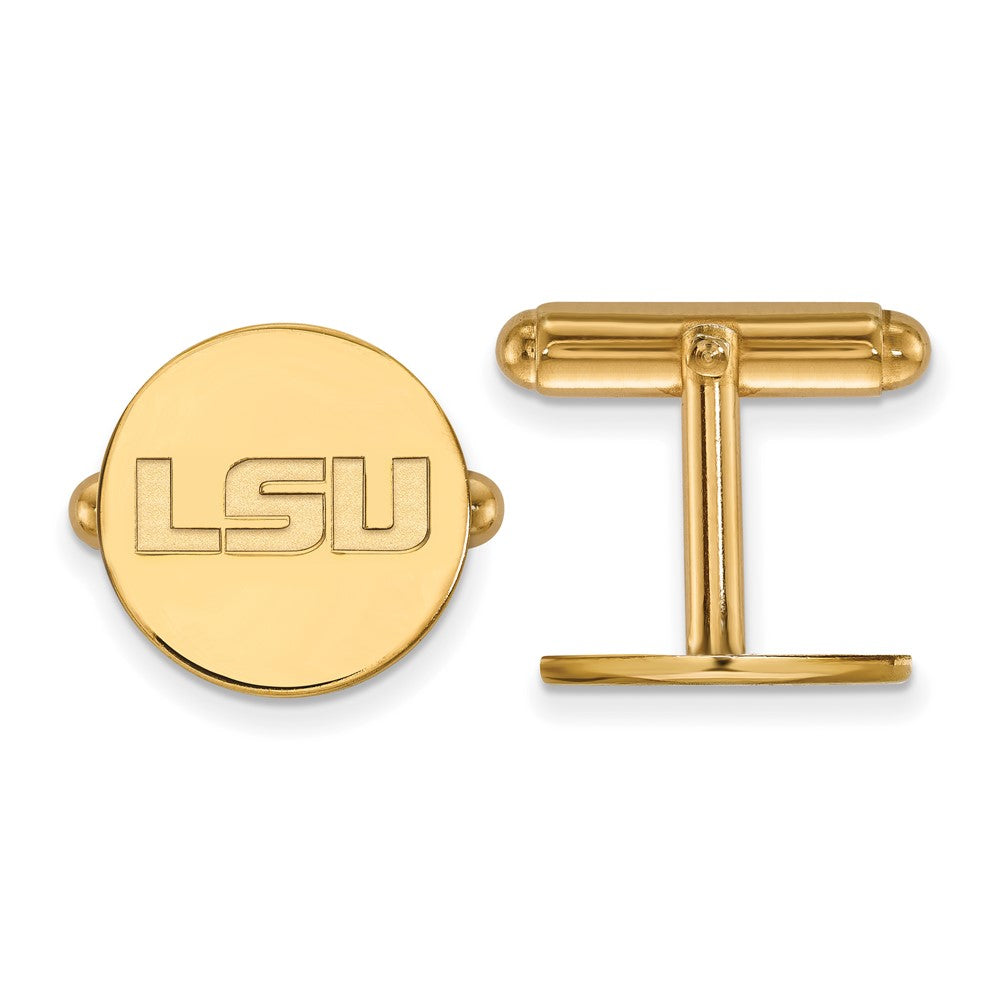14k Gold LogoArt Louisiana State University L-S-U Cuff Links