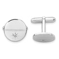 Kelly Waters Rhodium-plated .01 Ct. Diamond Polished and Satin Cuff Links
