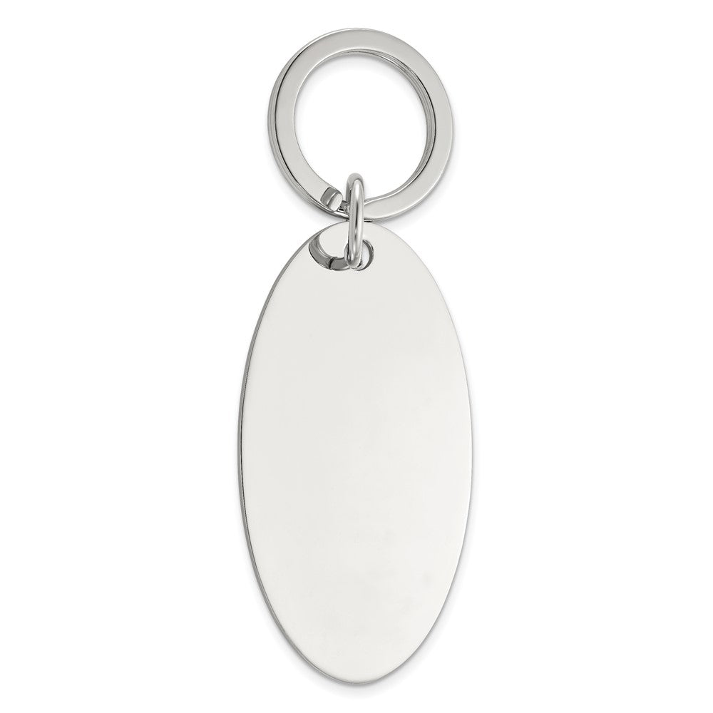 Nickel-plated Engravable Oval Key Ring
