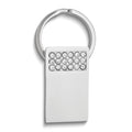 Silver-tone Clear Swarovski Crystals Rectangle Swarovski Key Ring