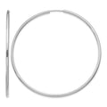 14k White Gold 2x65mm Polished Round Endless Tube Hoop Earrings, 65 x 2 mm