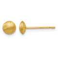 14K 5mm Satin Puffed Round Button Post Earrings, 5 x 5 mm
