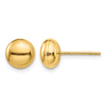 14k 8mm Polished Puffed Round Button Post Earrings, 8 x 8 mm, 1.24 g