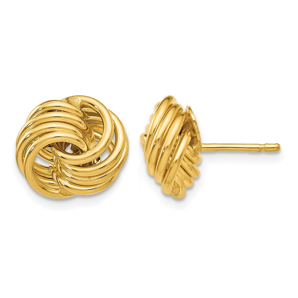 14k 11mm Polished Love Knot Post Earrings, 11 x 11 mm