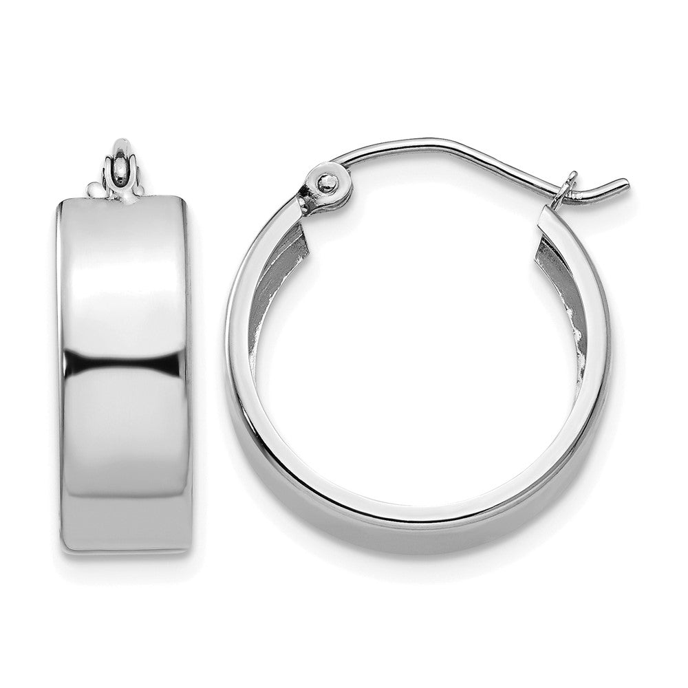 14k White Gold 5.5x18mm Polished Hoop Earrings, 13 x 5 mm
