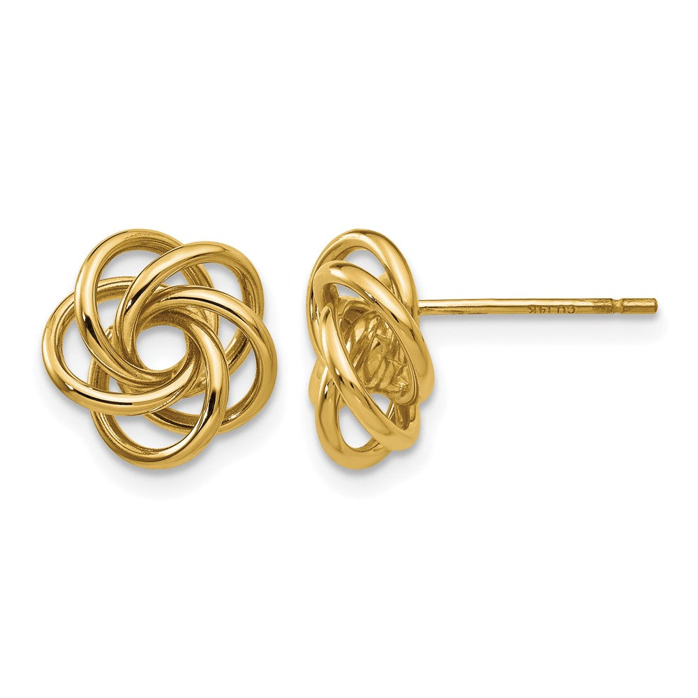 14k 10mm Polished Love Knot Post Earrings, 10 x 10 mm, 1.94 g