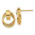 14k Polished Fancy Doorknocker Post Earrings, 14 x 11 mm
