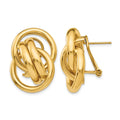 14k Polished Fancy Circles Omega Back Post Earrings, 26 x 18 mm