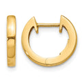 14k Polished 2MM Hinged Hoop Earrings, 12.5 x 2 mm