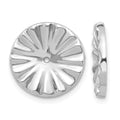 14k White Gold Polished Sunburst Earring Jackets, 15 x 15 mm