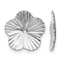 14k White Gold Polished Fancy Floral Earring Jackets, 7 x 7 mm