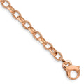 14K Rose Gold 8.5 inch 5mm Hand Polished with Ridged Edge Fancy Link Fancy Lobster Clasp Bracelet, 8.5 x 5 mm