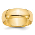 14k Yellow Gold 6mm Lightweight Half Round Wedding Band Size 10, 6 mm, 4.82 g - ID5S9LHR060-108L7
