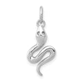 14k White Gold Solid Polished Snake Charm, 21 x 9 mm