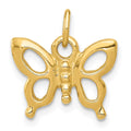 14k Solid Polished Butterfly Charm, 14 x 15 mm