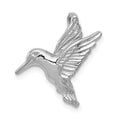 14k White Gold Polished Open-Backed Hummingbird Chain Slide, 19 x 18 mm