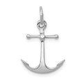 14K White Gold Solid Polished 3-D Anchor Charm, 21 x 14 mm