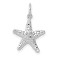 14K White Gold Polished 3-D Starfish Pendant, 21 x 14 mm