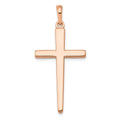 14k Rose Gold Cross Pendant, 44 x 20 mm