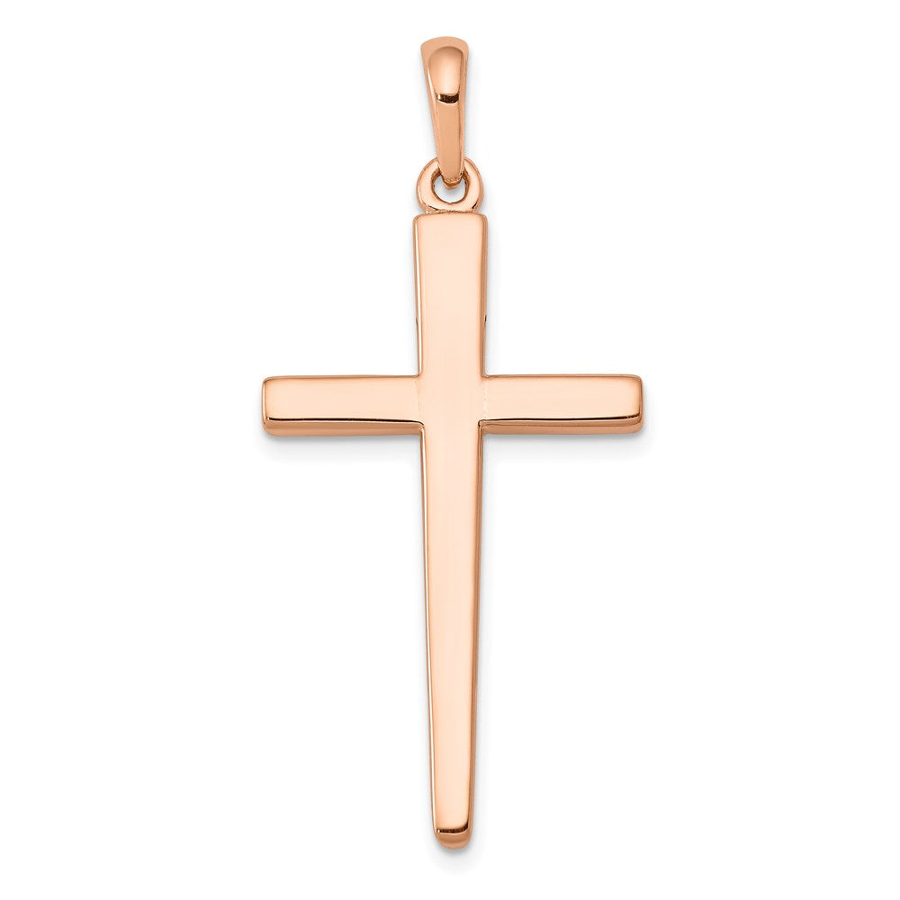 14k Rose Gold Cross Pendant, 44 x 20 mm