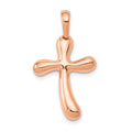 14k Rose Gold Freeform Cross Pendant, 29 x 15 mm