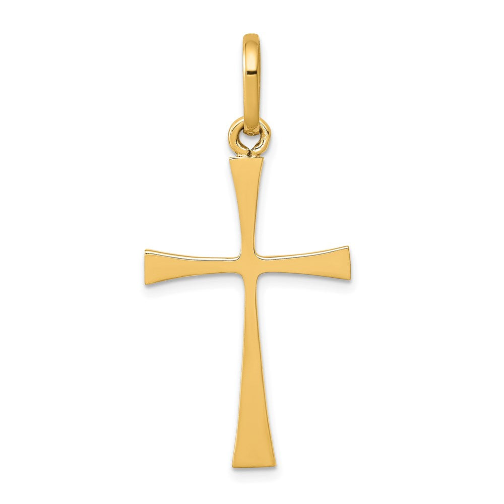 14k Polished Cross Pendant, 39 x 19 mm