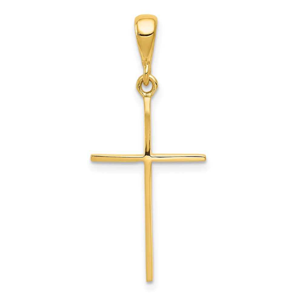 14k Polished Cross Pendant, 33 x 14 mm
