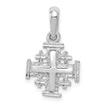 14k White Gold Jerusalem Cross Charm, 21 x 13 mm