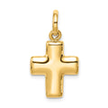 14k Puffed Cross Charm, 25 x 14 mm