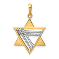14k Two-tone Star of David Pendant, 34 x 21 mm