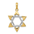 14k Two-tone Star of David Pendant, 33 x 21 mm