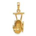 14k 3-D Baby Carriage Charm, 21 x 17 mm