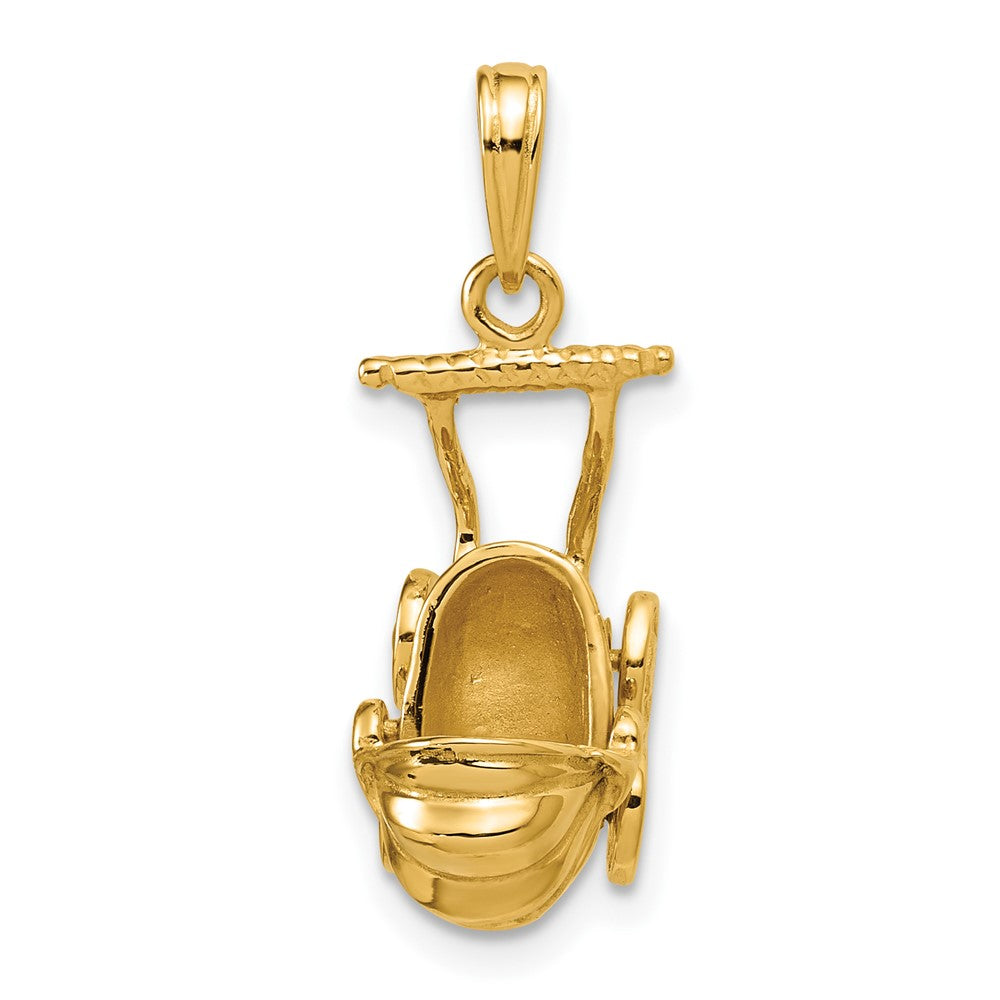 14k 3-D Baby Carriage Charm, 21 x 17 mm