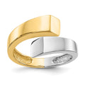 14k Two-tone Square Bypass Ring, Size 7
