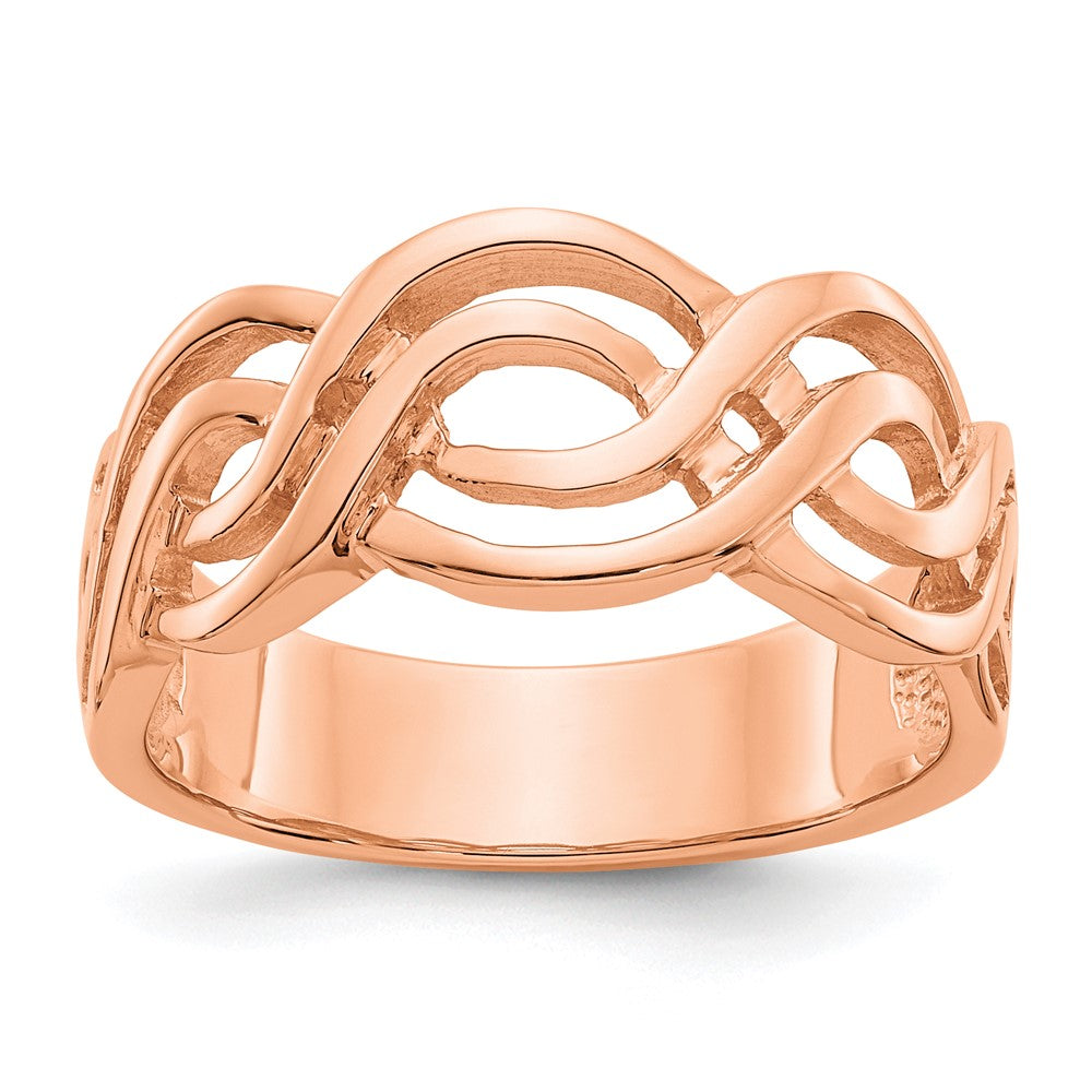 14k Rose Gold Infinity Ring, Size 7