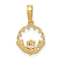 14k Polished Claddagh Pendant, 18 x 12 mm