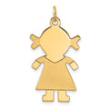 14k Satin Girl Charm, 33 x 16 mm