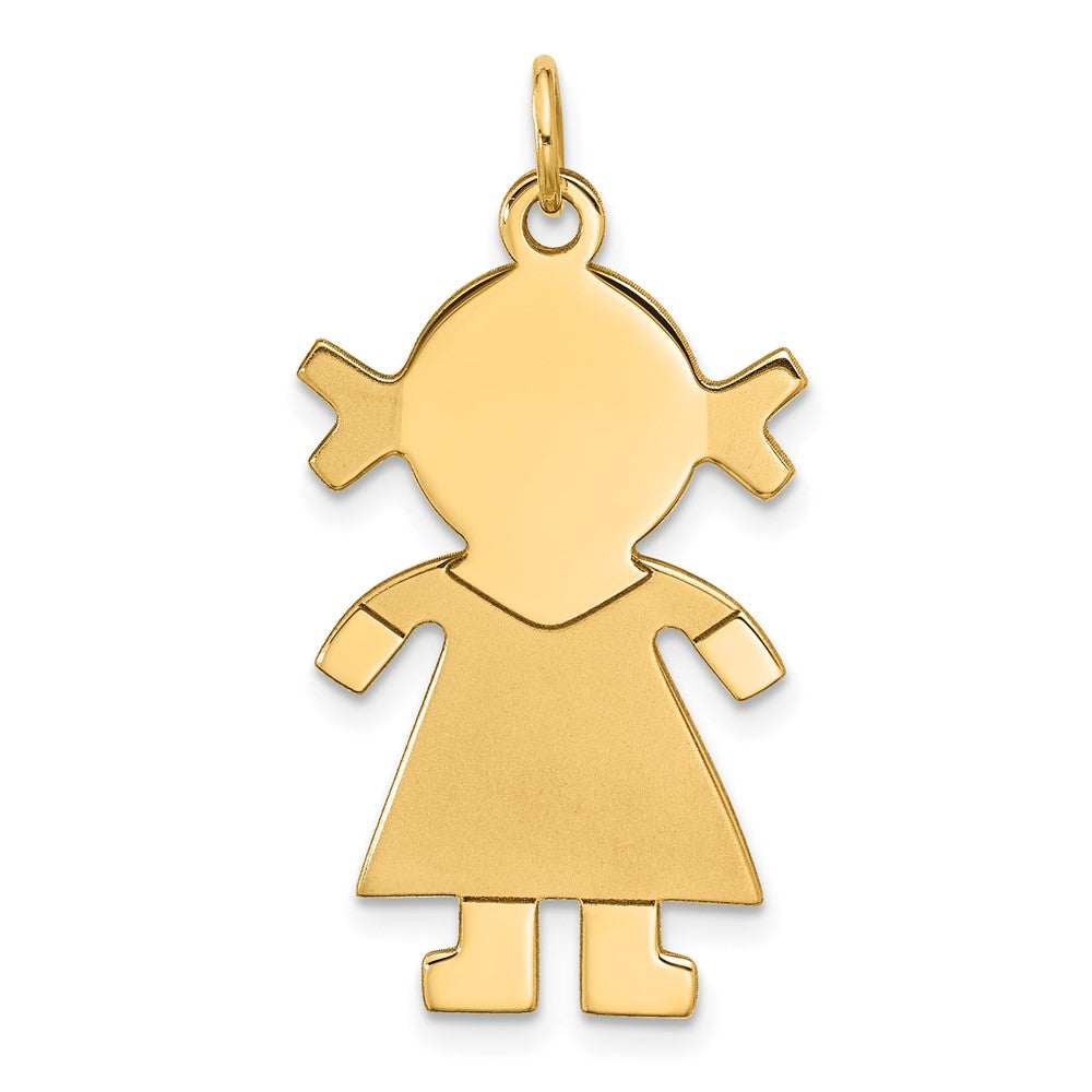 14k Satin Girl Charm, 33 x 16 mm