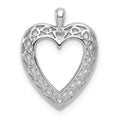 14K White Gold Cut-Out Heart Border Pendant, 19 x 14 mm