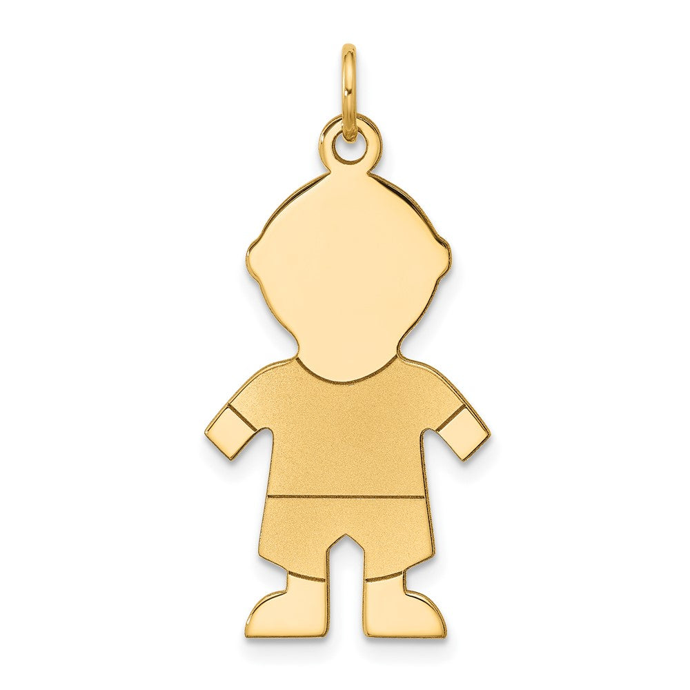 14k Satin Boy Charm, 33 x 15 mm