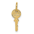 14K Polished 3D Rounded Top Key Charm, 16 x 6 mm